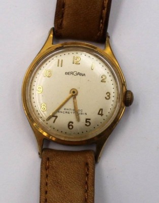 Auktion 372<br>Vintage-Armbanduhr, Bergana, Handaufzug, Werk läuft, D-3cm [1]