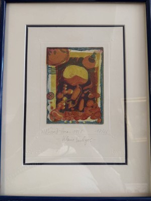 Auktion 372<br>Willibrord Haas (1936) Farbradierung mit Blindprägung , Titel „Kleine Embryos