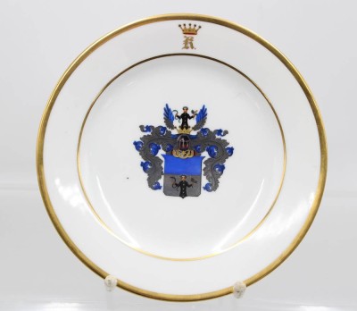 Auktion 372<br>Studentika-Wappenteller, jug. Corps Boroussia Bonn, Krause, Hugo v., 1855, D-20cm [1]