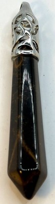 Auktion 372<br>Tigeraugen Anhänger mit versilberter Montur, H-6,5 cm, 10,5 gr [1]