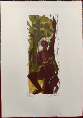 Auktion 372<br>Maria BEINE-HAGER (1919) , Farblinolschnitt, 41x100, 60x43 cm [1]
