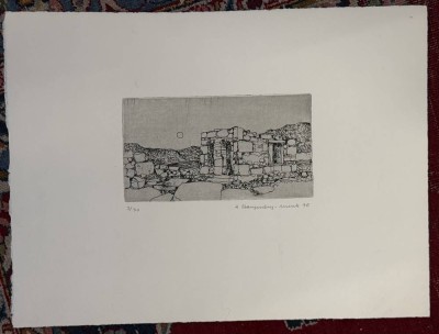 Auktion 372<br>unleserl. sign., 1970, Radierung auf Bütten,  Nr. 7/30, MG 13,5x24 cm, BG 53x39 cm, 39x52 cm [1]