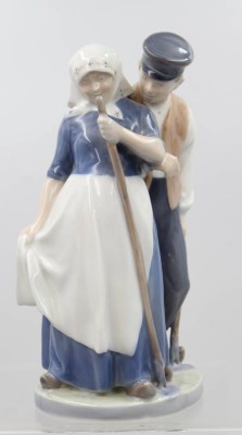 Auktion 375<br>Figur von Royal Copenhagen, Entw. Christian Thomsen, Magd & Knecht, Modelnr. 1300, ca. H-20cm [1]