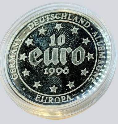 Auktion 373<br>10 Euro Europa DEUTSCHLAND 1996 KARL DER GROSSE, Medaille Cu/Ni versilbert, boxed (kein Zahlungsmittel) [1]
