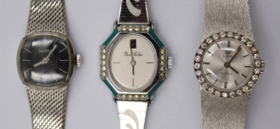 Auktion 373<br>3x div. Vintage-Damen-Armbanduhren, Ling, Pierre Colier und ZenTra, je Handaufzug, Werrke laufen, Ling lässt sich nicht einstellen, teilw. Tragespuren, ca. D-2 bis 2,4cm [1]