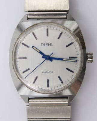 Auktion 373<br>Vintage-Armbanduhr, Diehl, Handaufzug, Werk läuft, D-3,5cm, getragene Erhaltung [1]
