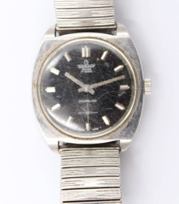 Auktion 373<br>Vintage-Armbanduhr, Garant, Handaufzug, Werk läuft an, D-3,5cm, stark getragene Erhaltung [1]