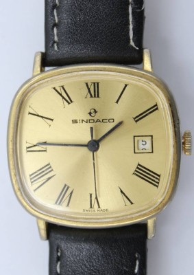 Auktion 373<br>Vintage-Armbanduhr, SINDACO, Handaufzug, Werk läuft, D-3,2cm, getragene Erhaltung [1]