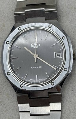 Auktion 373<br>Anker Quartz Herrenarmbanduhr mit Stahlband, Werk nicht geprüft [1]