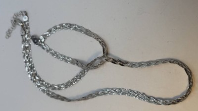 Auktion 373<br>flache Silber-925- Halskette und Armband, 11,30 gr [1]